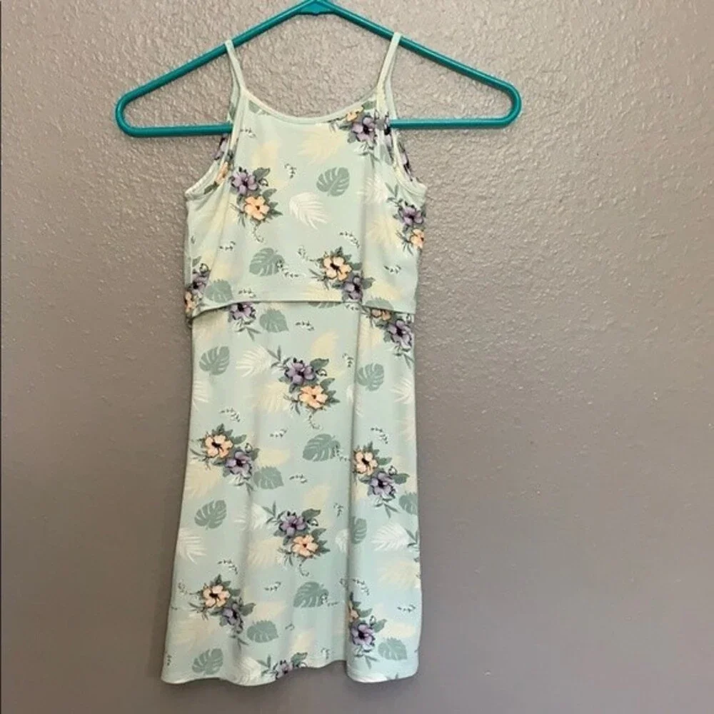 Art Class Girl Maxi Floral dress Spaghetti Straps Mint Green